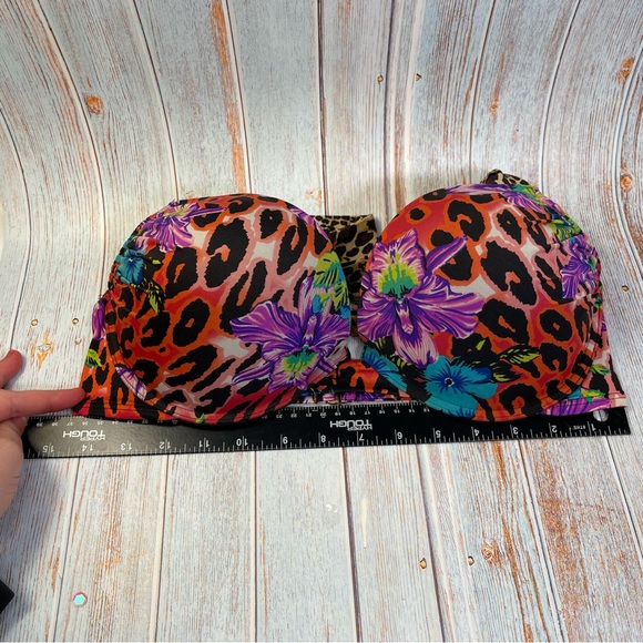 Victoria's Secret Bombshell Swim Bikini Hot Orchid Leopard 36/38 C or D Large - Picture 12 of 12